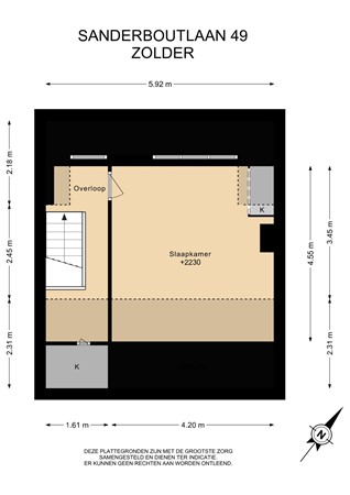 Floorplan - Sanderboutlaan 49, 6171 BB Stein